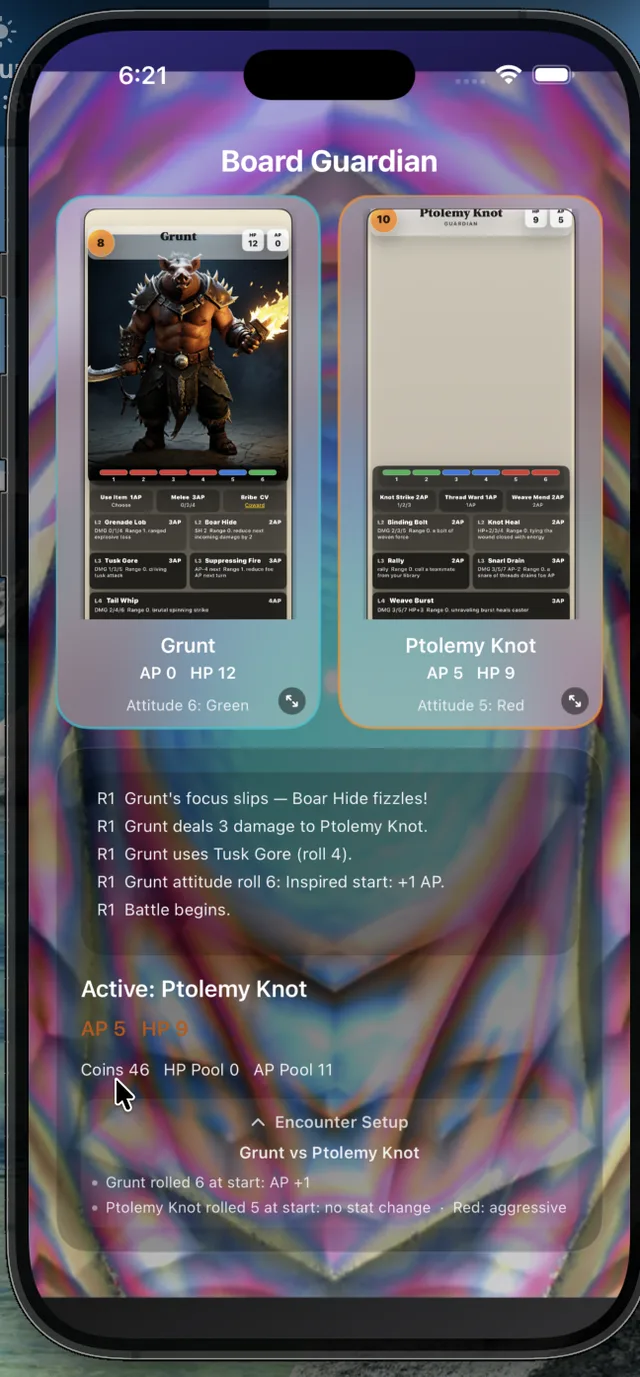 Face colossal board guardians